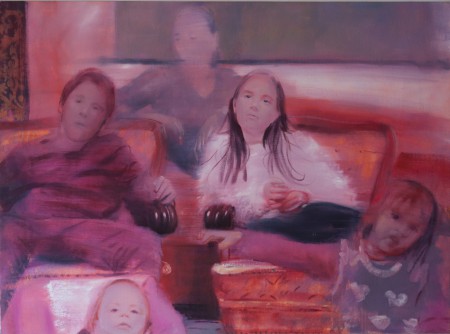 Család apa nélkül 110x150cm olaj vászon